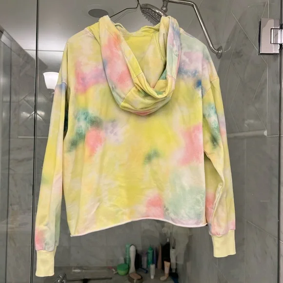Alice & Olivia crop tie dye hooded sweatshirt. Worn once. - Picture 3 of 6